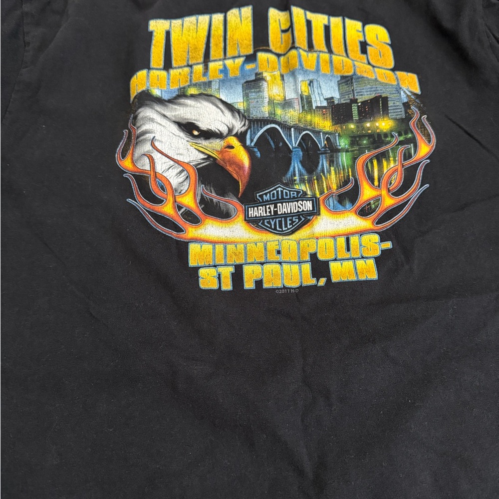 Harley-Davidson Black Tee with Eagle Emblem - Picture 2 of 3